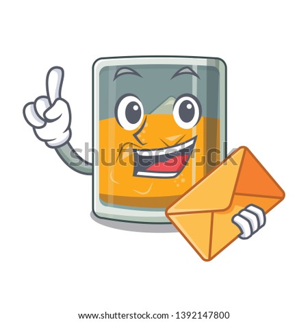 With envelope whiskey islated with in the character