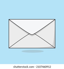 envelope white with letter flat design vector illustration