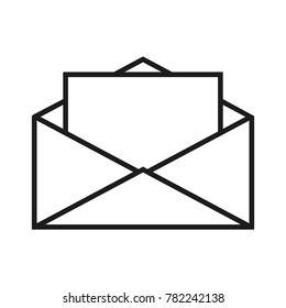 Envelope white with letter icon