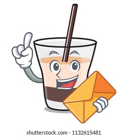 With envelope white russian character cartoon