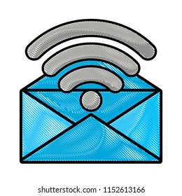 envelope and wifi symbol