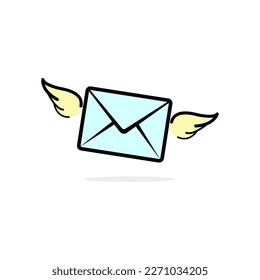 Envelope with wings icon. Vector