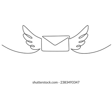Laptop mit WiFi auf dem Bildschirm in durchgängiger Kunstzeichnung. Vektorgrafik einzeln. Minimalistisches Design handgezeichnet.