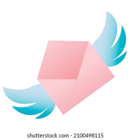 envelope with wings, Valentine's Day