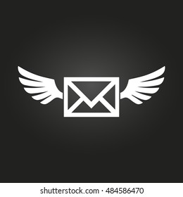 Envelope with wings. Vector illustration