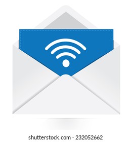 envelope with wireless icon 