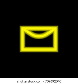 Envelope yellow glowing neon ui ux icon. Glowing sign logo vector