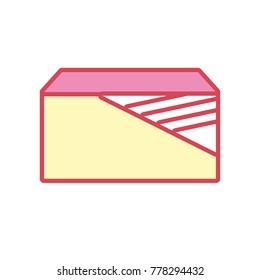 envelope  yellow an pink vector illustration