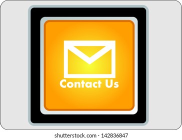 envelope yellow square web icon on grey background