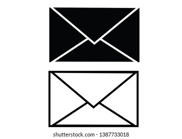 Envelope,mail and message icon , black and white