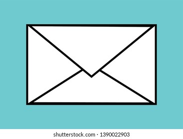 Envelope,mail and message icon on blue background