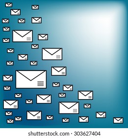 Envelopes abstract background. Letters on a neutral background