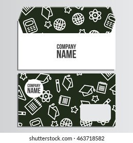 Envelopes with back to school pattern. Back to school branding background