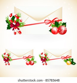 Envelopes with Christmas decoration