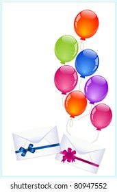 Envelopes with colorful balloons
