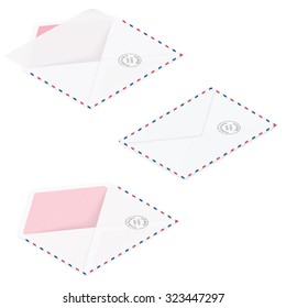 Envelopes detailed isometric icon set vector graphic illustration
