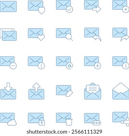 Envelopes duotone vector icons pack