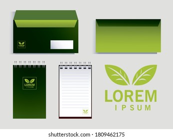 envelopes elements of brand identity in companies vector illustration design
