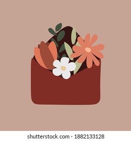 envelopes with flowers card retro