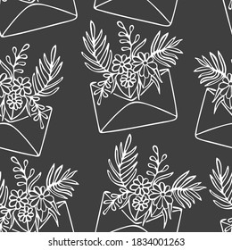 Sobres con motivos florales. Imagen sin inconveniente.
Ilustración vectorial.