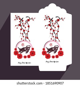 Envelopes for Happy chinese new year and luna new year 2021, year of the Ox