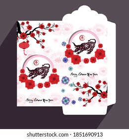 Envelopes for Happy chinese new year and luna new year 2021, year of the Ox