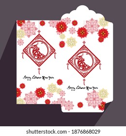 Envelopes for Happy chinese new year and luna new year 2021, year of the Ox