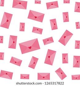 envelopes with hearts pattern