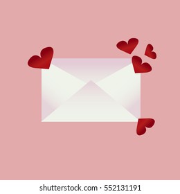envelopes with hearts. set. Valentine's Day