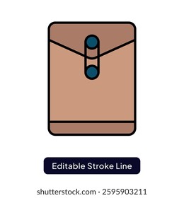 Envelopes Icon for Mailing, Communication, and Office Supplies. Filled line Icon