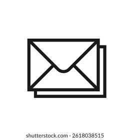 Envelopes line icon. Mail, email, and message communication. Editable stroke. Clean outline design, perfect for apps, websites, modern interfaces. Vector illustration isolated on white background