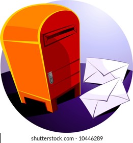  envelopes for mail near post box 	