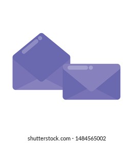envelopes mail open and closed isolated icon