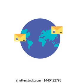envelopes mail with planet earth