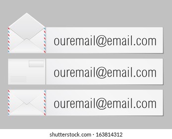 Envelopes with place for your email, vector eps10 illustration