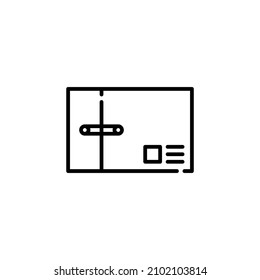 sobres, publicación, icono de línea de cartas comerciales. Diseño de ilustración de símbolo y signo