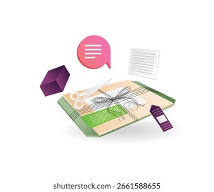 Sobres con ilustración de concepto de postales