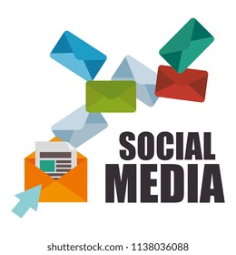 envelopes with social media icon