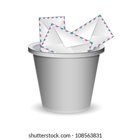 envelopes in the trash