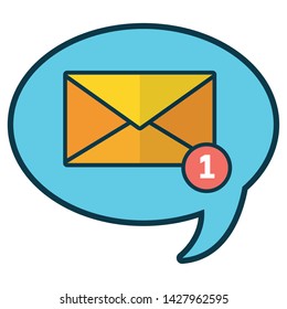 envelople message notification send email vector illustration