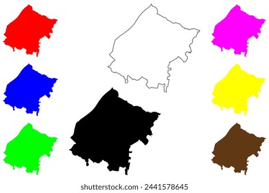 Envigado city (Republic of Colombia) map vector illustration, scribble sketch Envigado map