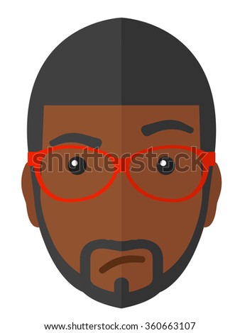 Envious man in glasses.