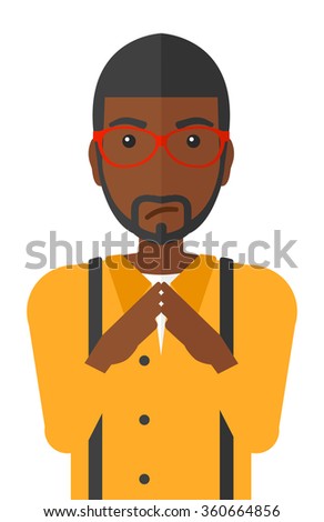 Envious man in glasses.