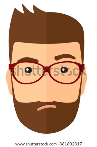 Envious man in glasses.