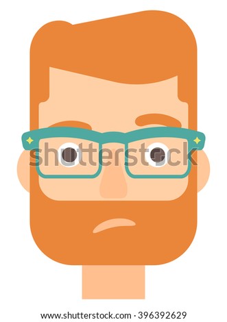 Envious man in glasses.