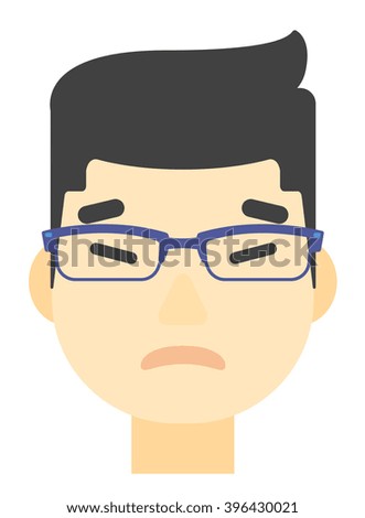 Envious man in glasses.