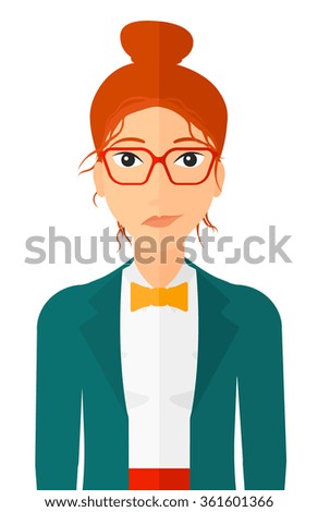 Envious woman in glasses.
