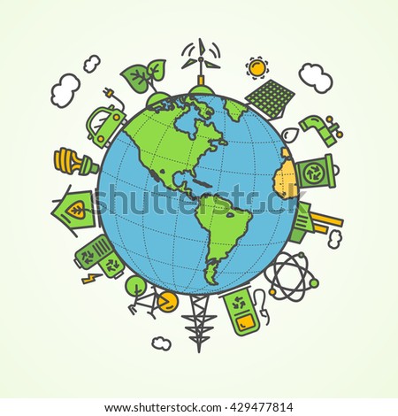 Enviroment Concept. Save The Planet. Vector illustration