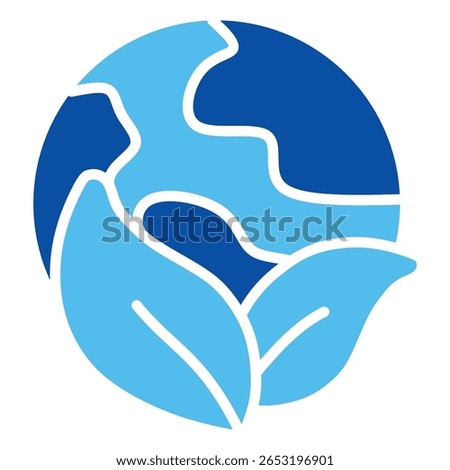 Enviroment Icons In Blue Style, Vector Illustration