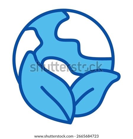 Enviroment Icons In Blue Style, Vector Illustration